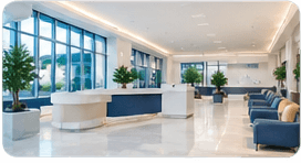 E Medical Center lobby and reception area